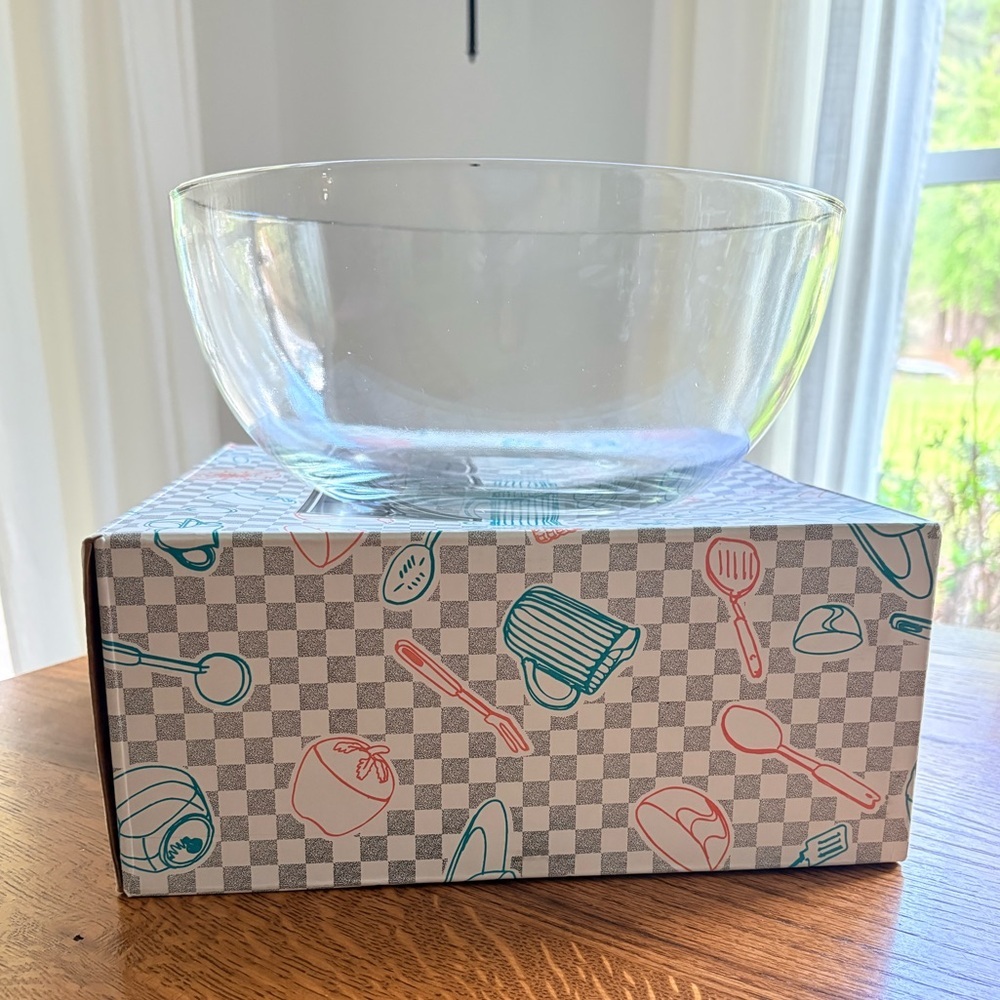 Vintage Kitchen Classics by Toscany Clear Glass Serving Bowl- Made in USA w/box - Picture 7 of 12